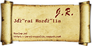 Járai Rozália névjegykártya